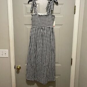 Destination Maternity Black and White Gingham Maternity Sundress